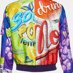 Moschino Couture Multicolor Soda Pop Print Synthetic Bomber Jacket