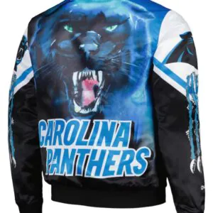 Men’s Chalk Line Black Carolina Panthers Fanimation Satin Full-snap Jacket