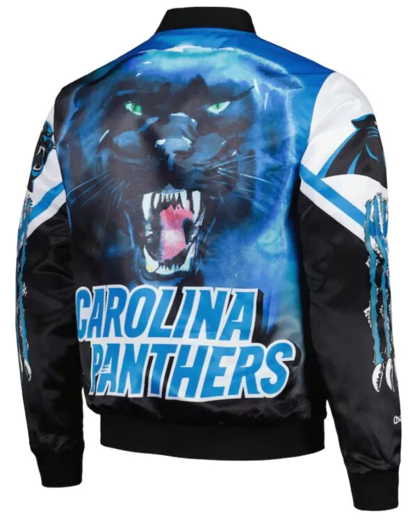 Men’s Chalk Line Black Carolina Panthers Fanimation Satin Full-snap Jacket