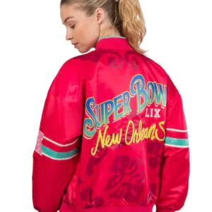 Women’s Starter Pink Super Bowl LIX Interception Full-Snap Varsity Jacket