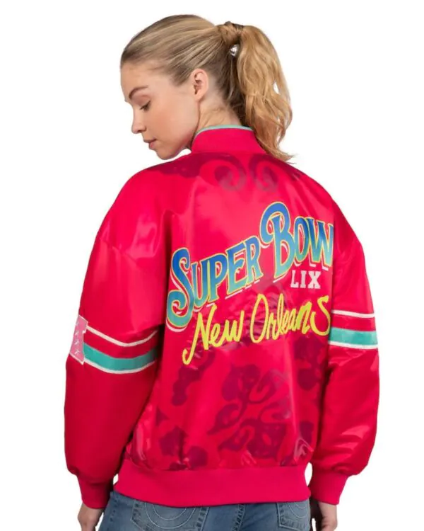 Women’s Starter Pink Super Bowl LIX Interception Full-Snap Varsity Jacket