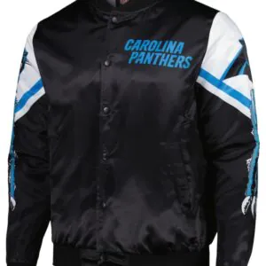 Men’s Chalk Line Black Carolina Panthers Fanimation Satin Full-snap Jacket