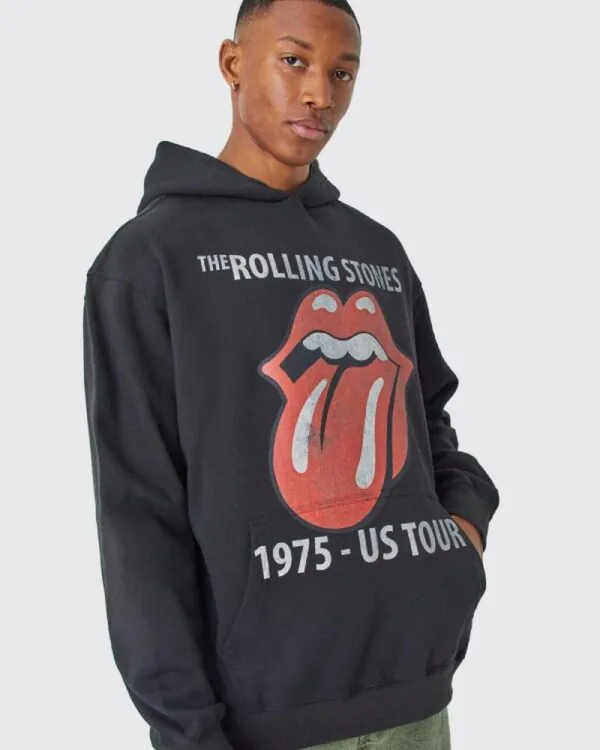 Oversized Rolling Stones Tour License Hoodie