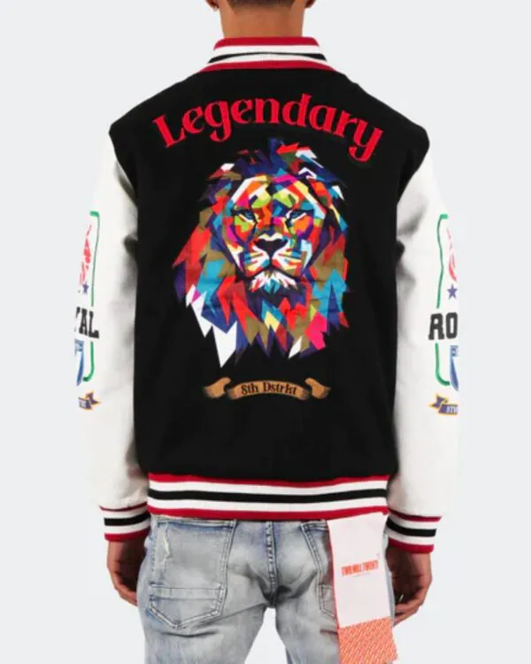 Men’s Legendary Lion Black Varsity Bomber Jacket