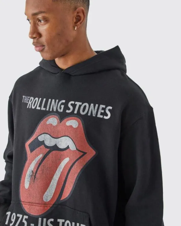 Oversized Rolling Stones Tour License Hoodie