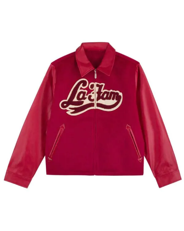 La Fam Red Varsity Jacket