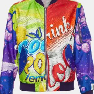 Moschino Couture Multicolor Soda Pop Print Synthetic Bomber Jacket