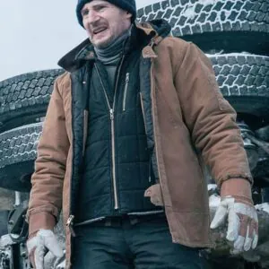 The Ice Road Liam Neeson Brown Hooded Jacket