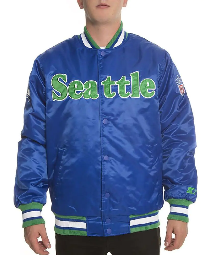 Black Label Seattle Seahawks Satin Jacket