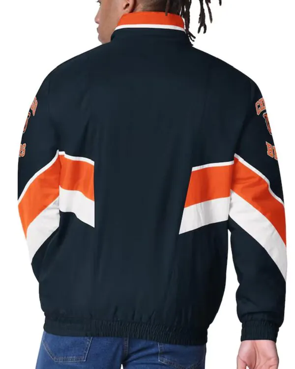 Chicago Bears Captain Navy Varsity Satin Jacket