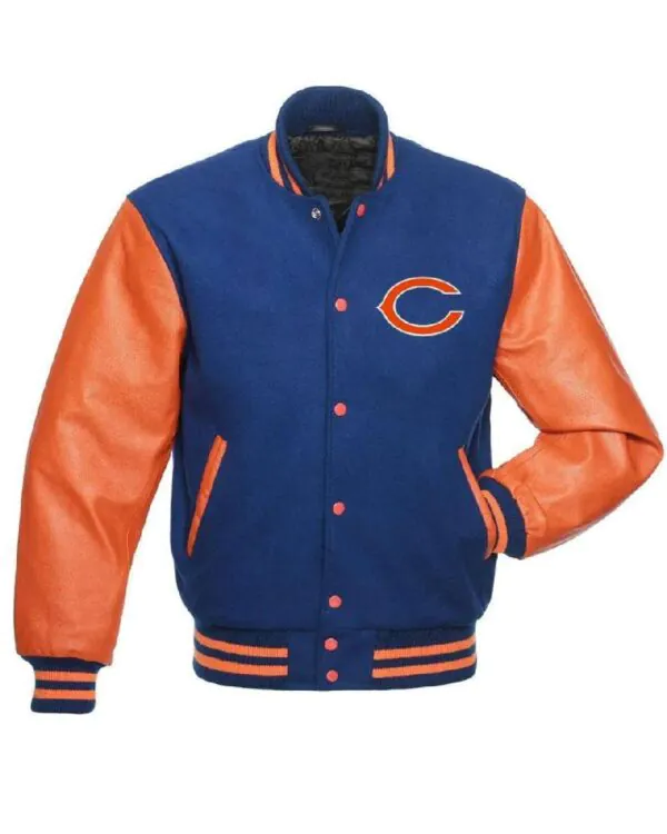 Chicago Bears NFL Varsity Orange and Blue Jacket