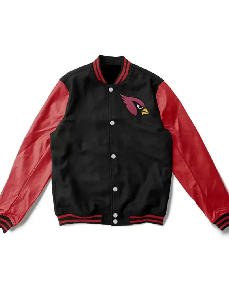 NFL Arizona Cardinals Varsity Wool/Leather Burgundy/Black Jacket