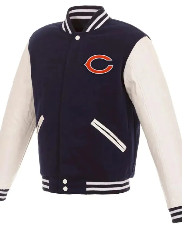 NFL Chicago Bears Varsity Navy and White Jacket