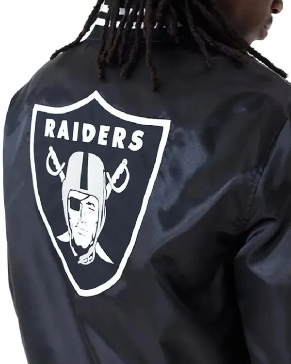 NFL Las Vegas Raiders Black Bomber Satin Jacket