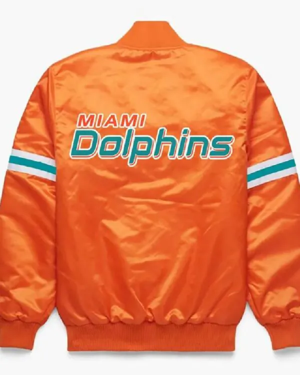 NFL Miami Dolphins Orange Satin Jacket