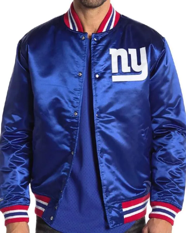 NY Giants NFL Satin Blue Jacket