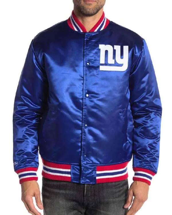 NY Giants NFL Satin Blue Jacket