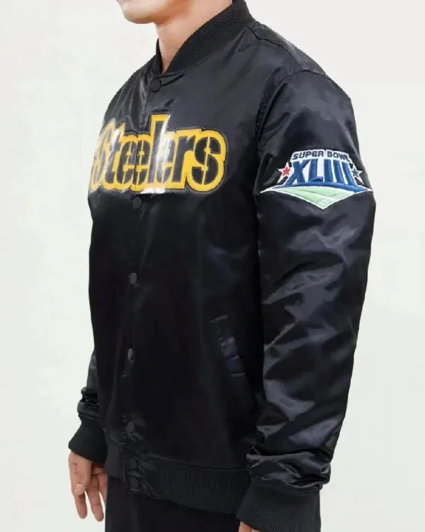 Pittsburgh Steelers NFL Black Satin Jacket