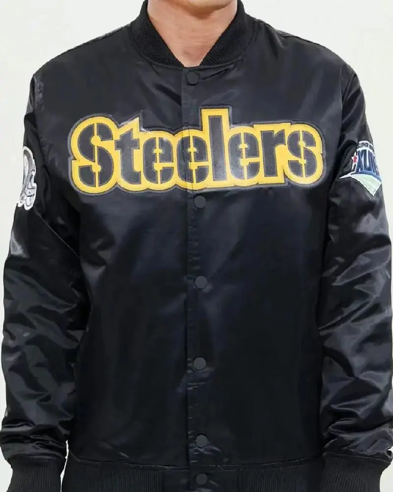 Pittsburgh Steelers NFL Black Satin Jacket